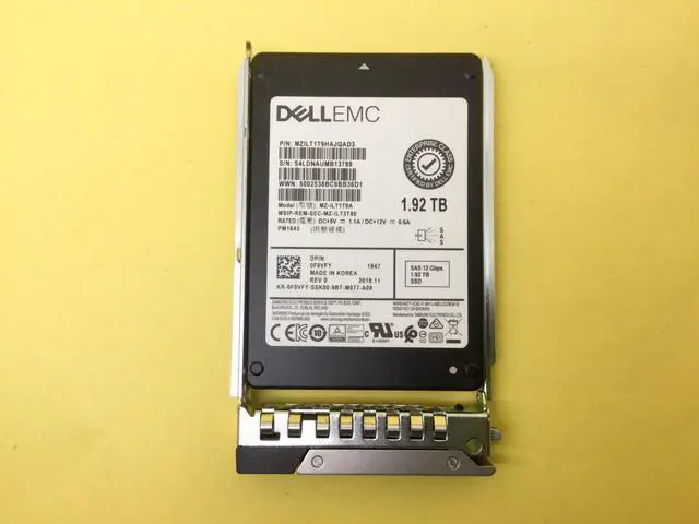 Main image of (NOT FOR HOME PC!) F0VFY Dell 1.92TB SAS 12Gbps Read Intensive 2.5'' SSD MZ-ILT1T9A w/ Gen 14th