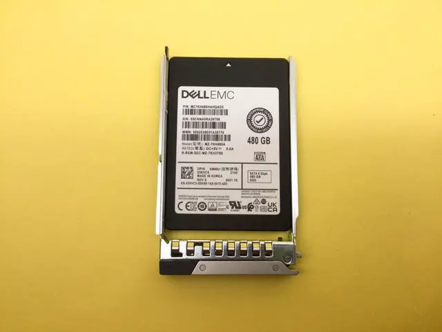 Main image of 3KVC5 DELL 480GB SATA 6Gbps MIXED 2.5in SSD 03KVC5 MZ-7KH480A w/ Gen14 Tray