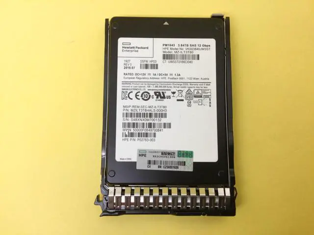 Main image of (NOT FOR HOME PC!) P06588-B21 HPE 3.84TB SAS 12G READ INTENSIVE SFF SC DS SSD P08610-001
