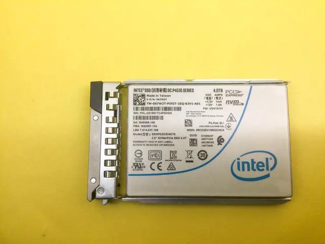 Main image of 67W2T Dell 4TB PCIe NVMe Read Intensive 2.5in SSD 067W2T SSDPE2KX040T8 w/ Gen14