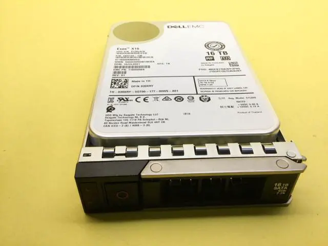 Alt view image 2 of 3 - 39XRY DELL EMC 16TB 7.2K RPM SATA 6Gbps 3.5in 512e HDD ST16000NM005G w/ Gen 14th