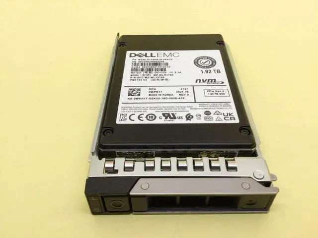 Alt view image 2 of 4 - WPR17 Dell PM1733 1.92TB NVMe PCIe4.0 Read Intensive 2.5'' SSD 0WPR17 MZ-WLR1T90