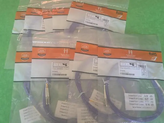 Main image of OM4 LC/UPC- LC/UPC Fiber Patch MM Duplex Purple 50/125 14 FT LOT OF 10 PCS
