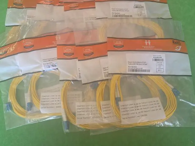 Main image of Singlemode Duplex LC/UPC LC/UPC Yellow Fiber Patch Cable 18 Feet 10 Pack