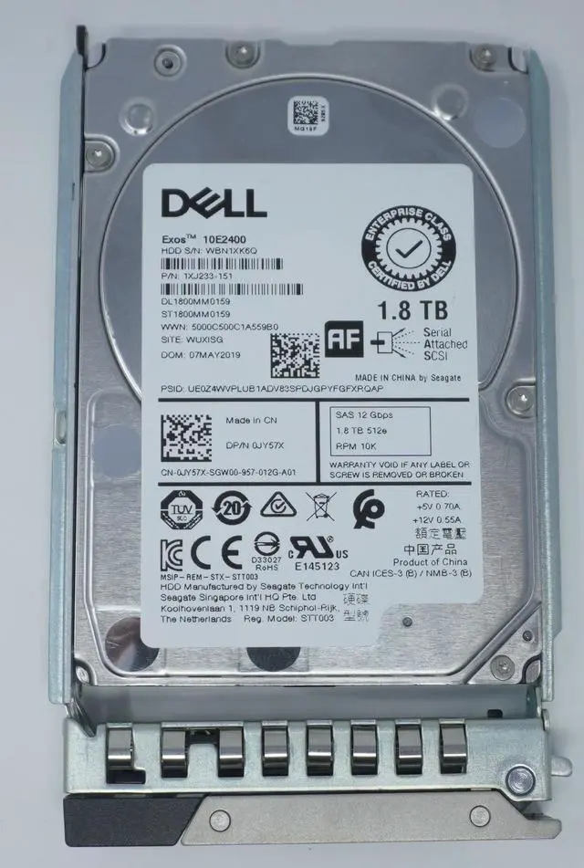 Main image of (NOT FOR HOME PC!) JY57X 0JY57X Dell GEN14 Caddy 1.8TB 10K RPM 12Gb/s 2.5" SAS SERVER Hard Drive RF