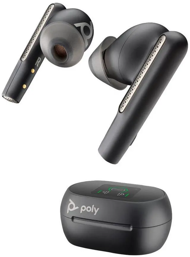 Main image of Poly Voyager Free 60+M UC Carbon Black Earbuds +BT700 USB-C Adapter