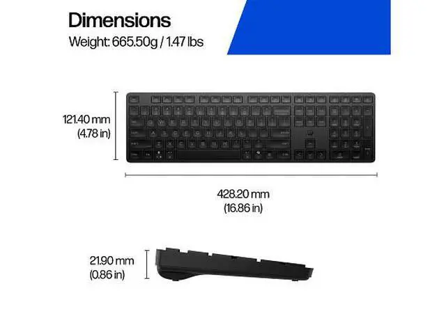 Alt view image 5 of 7 - HP 490K Multi-Device Dual-Mode Keyboard