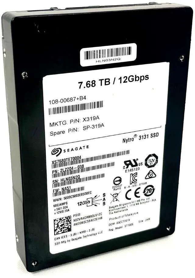 Main image of (NOT FOR HOME PC!) NetApp Seagate Nytro 3131 7.68TB 12Gbps 2.5" SAS Server Solid State Drive X319A