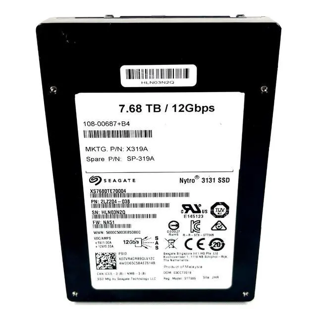 Alt view image 2 of 5 - (NOT FOR HOME PC!) NetApp Seagate Nytro 3131 7.68TB 12Gbps 2.5" SAS Server Solid State Drive X319A