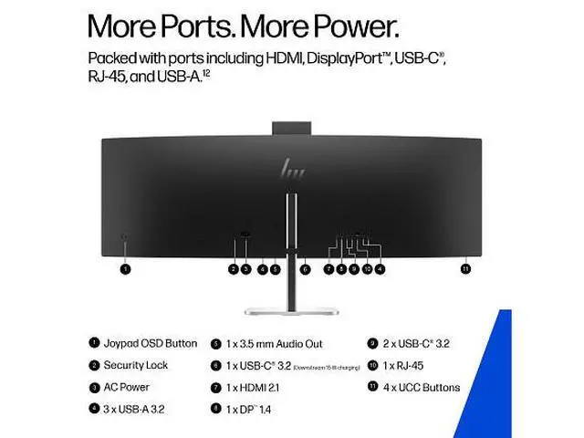 Alt view image 5 of 5 - HP Series 5 Pro 49 inch DQHD Conferencing Monitor - 549pm 49" DQHD (5120 x