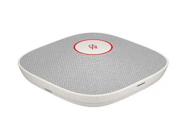 Alt view image 4 of 7 - HP Poly Studio A2 White Table Microphone w/ Mounting Plate I/O cables