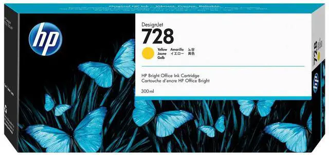 Main image of HP 728 300-ml Yellow DesignJet Ink Cartridge, F9K15A