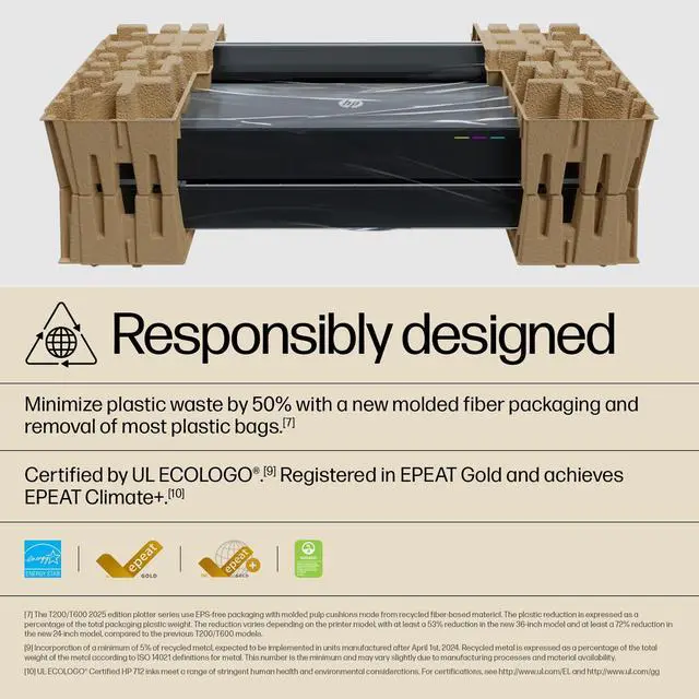 Alt view image 6 of 7 - HP DesignJet T230 Large Format 24" Plotter Printer Fast, Compact,