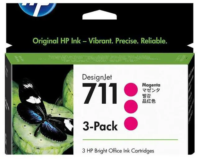 Main image of HP 711 3-pack 29-ml Magenta DesignJet Ink Cartridges, CZ135A