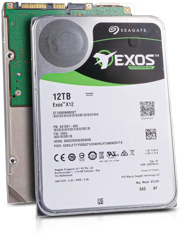 Main image of (NOT FOR HOME PC!) Seagate Exos X12 12TB ST12000NM0027 7.2K RPM SAS 12Gb/s 512e 3.5" Enterprise HDD