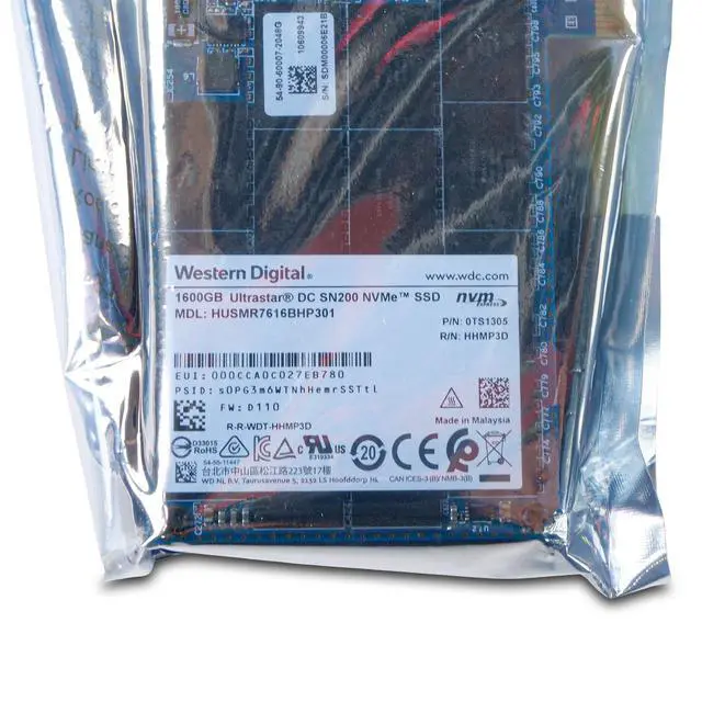Alt view image 3 of 5 - WD DC SN260 1.6TB HUSMR7616BHP301 0TS1305 PCIe Gen 3.0x8 8GB/s NVMe HHHL AIC SSD