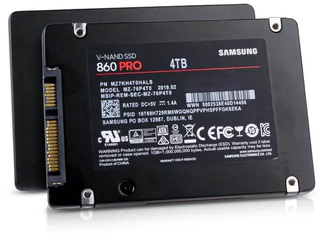 Main image of Samsung 860 PRO 4TB MZ7KH4T0HALS SATA 6Gb/s V-NAND MLC 0.6 DWPD 2.5" SSD
