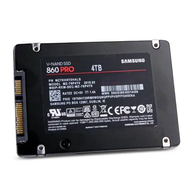 Alt view image 4 of 7 - Samsung 860 PRO 4TB MZ7KH4T0HALS SATA 6Gb/s V-NAND MLC 0.6 DWPD 2.5" SSD
