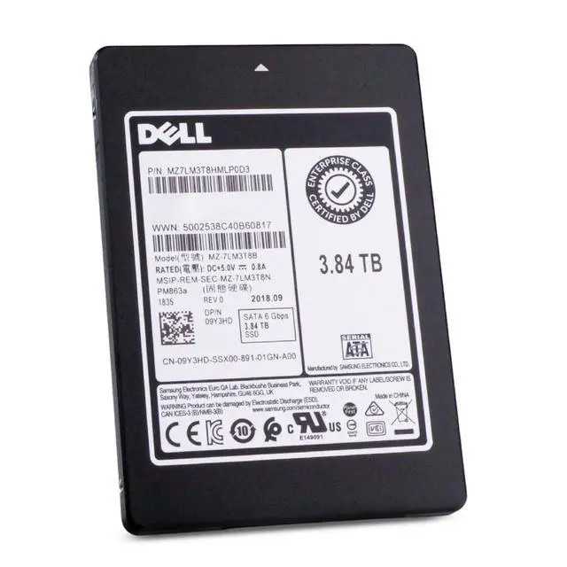 Alt view image 2 of 7 - Dell/Samsung PM863a 3.84TB MZ7LM3T8HMLP0D3 SATA 6Gb/s 3D TLC 1.3 DWPD 2.5" SSD