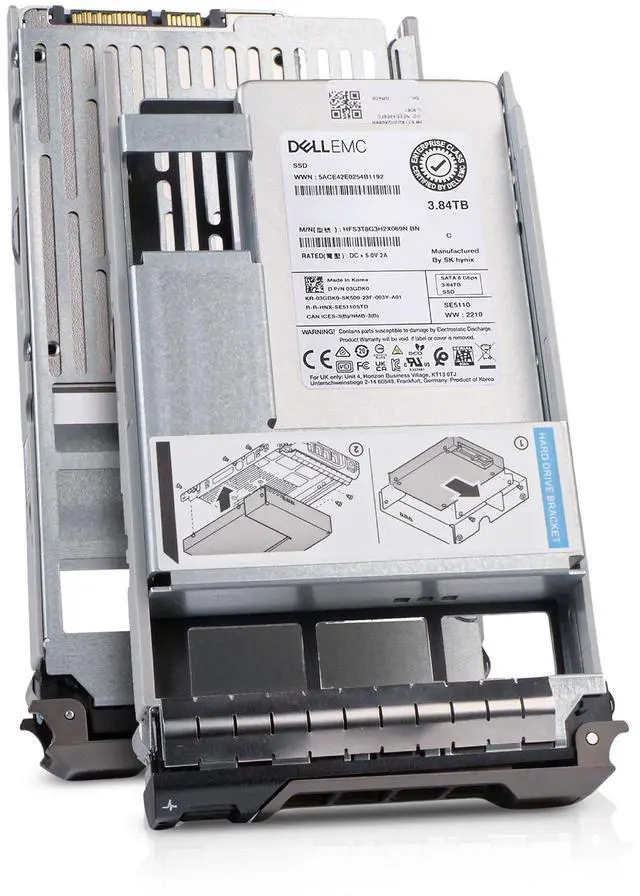 Main image of Dell 3.84TB SATA 6Gb/s 3D TLC 1 DWPD 3.5" Read Intensive SSD 03GDK0 Hybrid G13