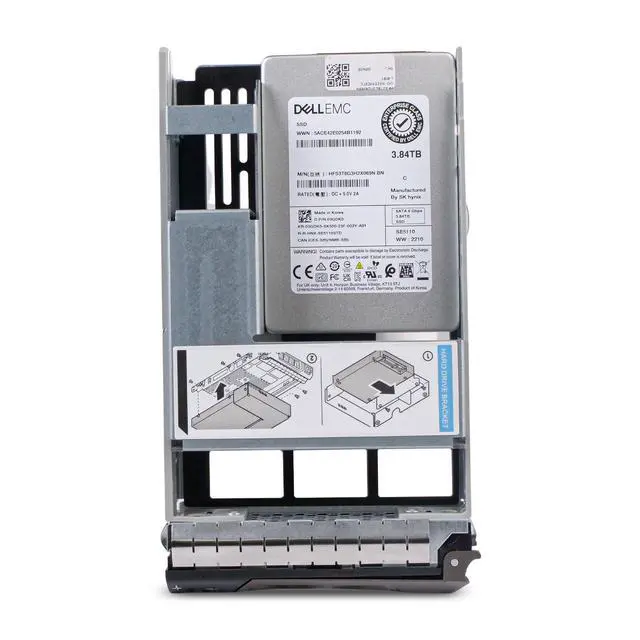 Alt view image 2 of 7 - Dell 3.84TB SATA 6Gb/s 3D TLC 1 DWPD 3.5" Read Intensive SSD 03GDK0 Hybrid G13