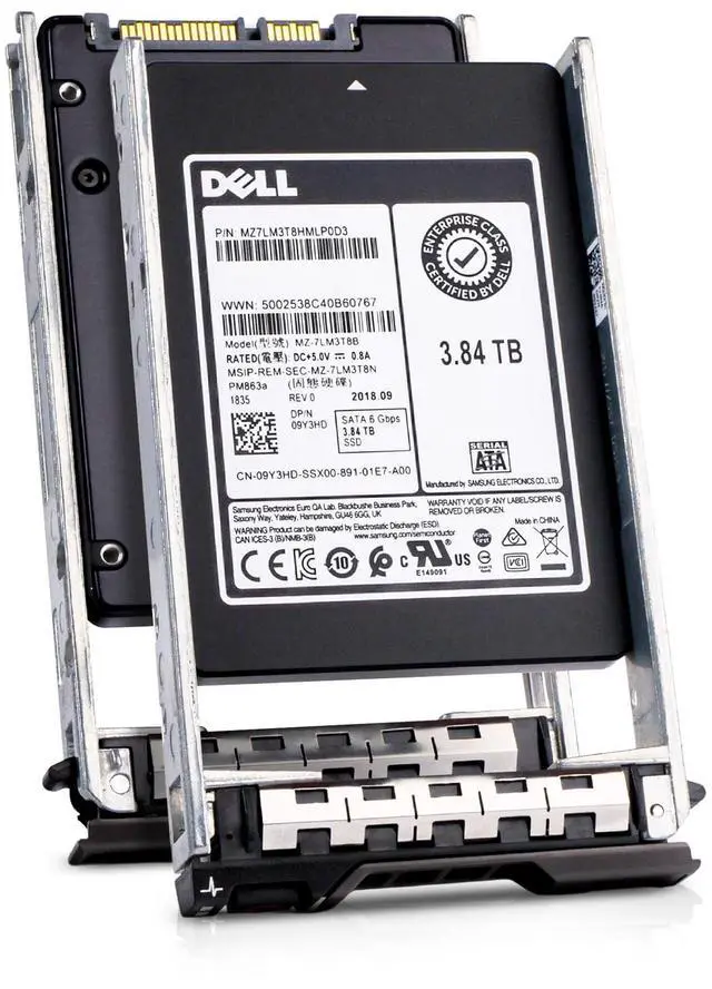 Main image of Dell 3.84TB SATA 6Gb/s 3D TLC 1.3 DWPD 2.5" Read Intensive SSD 09Y3HD G13
