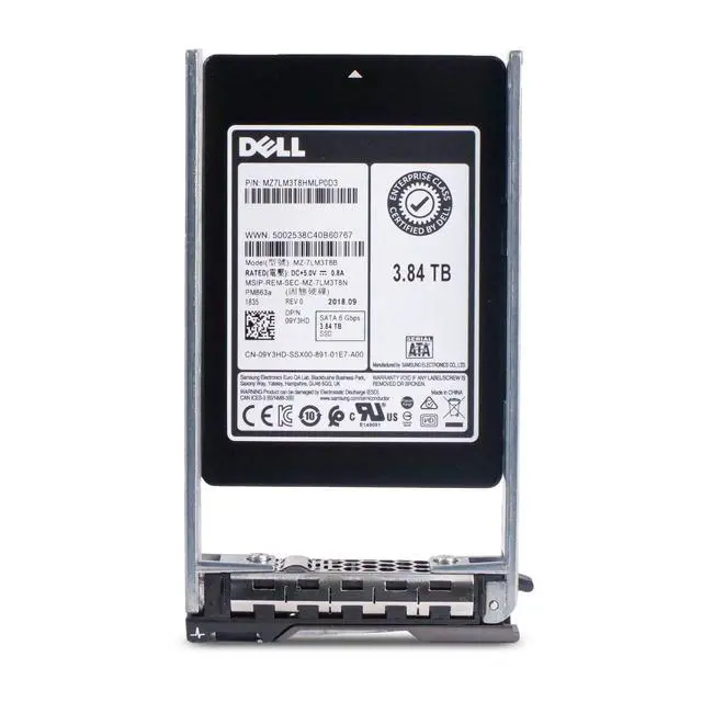 Alt view image 4 of 7 - Dell 3.84TB SATA 6Gb/s 3D TLC 1.3 DWPD 2.5" Read Intensive SSD 09Y3HD G13