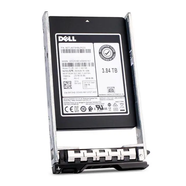 Alt view image 2 of 7 - Dell 3.84TB SATA 6Gb/s 3D TLC 1.3 DWPD 2.5" Read Intensive SSD 09Y3HD G13