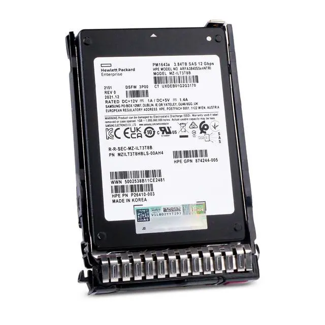Alt view image 5 of 7 - (NOT FOR HOME PC!) HP Generation 8 3.84TB P20835-001 SAS 12Gb/s 3D TLC 1 DWPD 2.5" SSD
