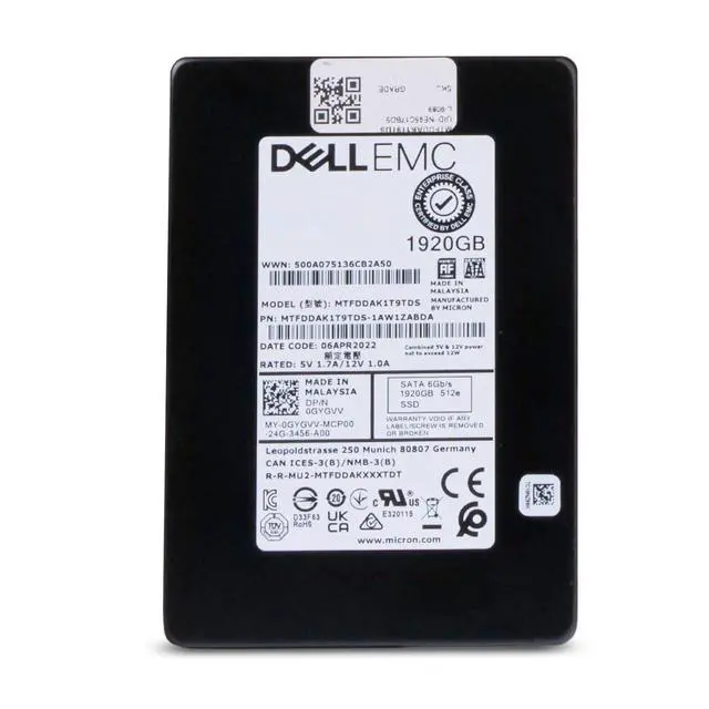 Alt view image 2 of 7 - Dell/Micron 5300 PRO 1.92TB MTFDDAK1T9TDS SATA 6Gb/s 3D TLC 512e 2.5" SSD