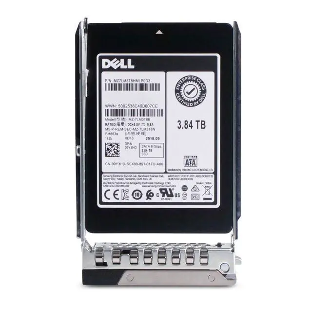 Alt view image 4 of 7 - Dell 3.84TB SATA 6Gb/s 3D TLC 1.3 DWPD 2.5" Read Intensive SSD 09Y3HD G16