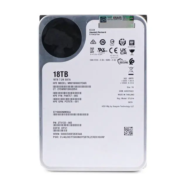 Alt view image 4 of 7 - HP/Seagate Exos X18 ST18000NM002J 18TB 7.2K RPM SATA 6Gb/s 512e 256MB 3.5" HDD
