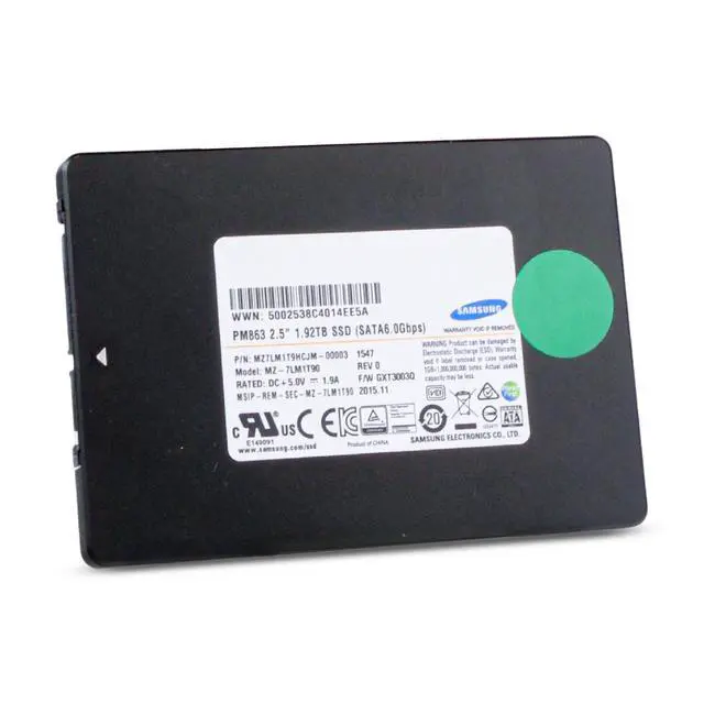 Alt view image 4 of 7 - Samsung PM863 1.92TB MZ7LM1T9HCJM SATA 6Gb/s 3D TLC 1 DWPD 2.5" Enterprise SSD