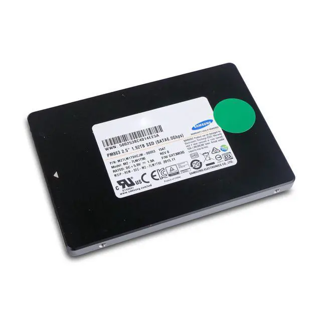 Alt view image 6 of 7 - Samsung PM863 1.92TB MZ7LM1T9HCJM SATA 6Gb/s 3D TLC 1 DWPD 2.5" Enterprise SSD