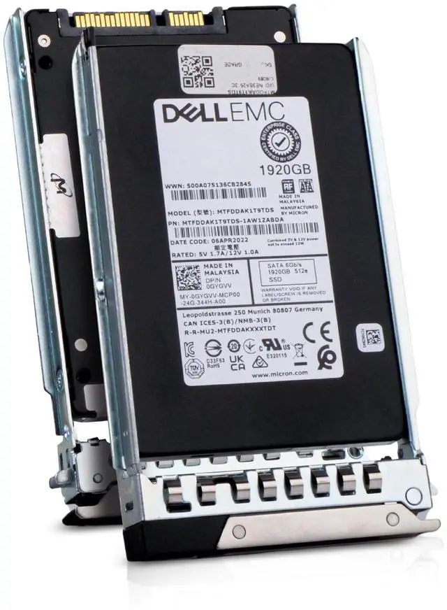 Main image of Dell 1.92TB SATA 6Gb/s 3D TLC 512e 1.5 DWPD 2.5" Enterprise SSD 0GYGVV G16