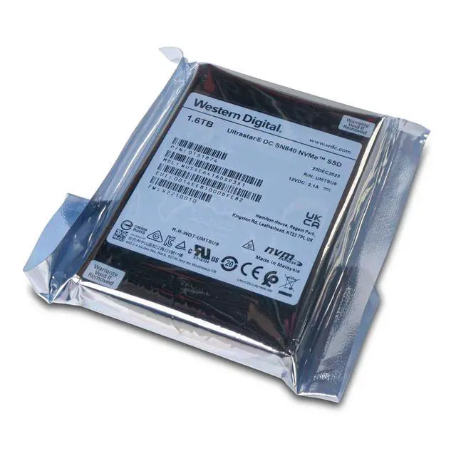 Alt view image 4 of 5 - WD DC SN840 1.6TB WUS4C6416DSP3X1 0TS1874 PCIe Gen 3.1x4 4GB/s U.2 NVMe 2.5" SSD