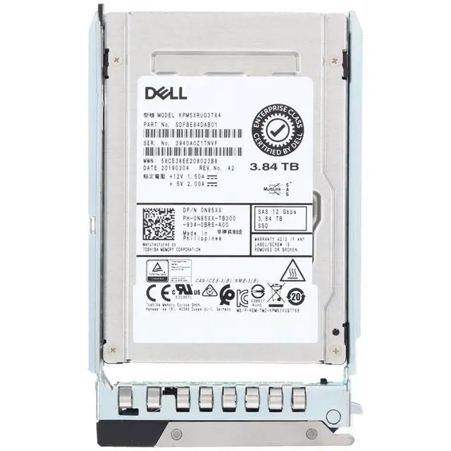 Alt view image 5 of 5 - (NOT FOR HOME PC!) N85XX-CDL Dell 3.84TB 12Gbps SAS RI TLC 2.5 SSD KPM5XRUG3T84