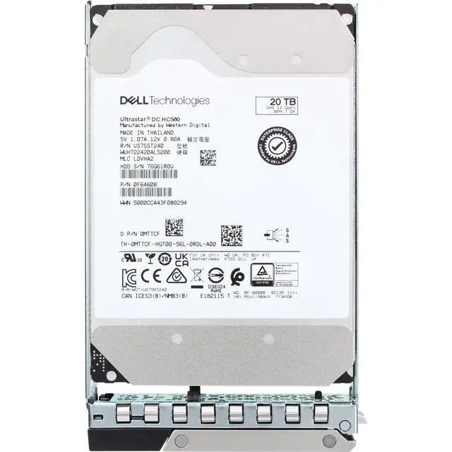 Alt view image 5 of 5 - (NOT FOR HOME PC!) MTTCF Dell 20TB 7.2K 512e 12Gbps NL SAS 3.5 HDD Ultrastar DC HC580