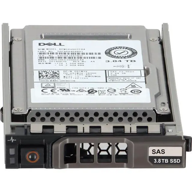 Alt view image 2 of 5 - (NOT FOR HOME PC!) 91W3V-CDL Dell 3.84TB 12Gbps SAS MU TLC 2.5 SSD KPM5XVUG3T84