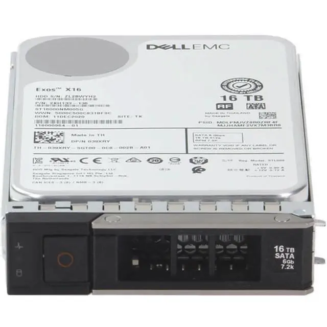 Alt view image 2 of 7 - 39XRY Dell 16TB 7.2K 512e 6Gbps SATA 3.5 HDD Exos X16