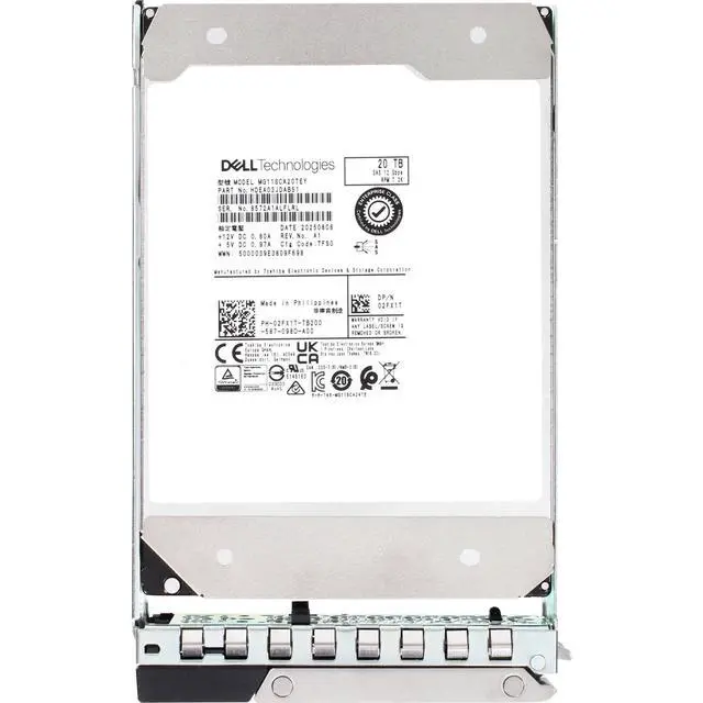 Alt view image 5 of 5 - (NOT FOR HOME PC!) 2FX1T Dell 20TB 7.2K 512e 12Gbps NL SAS 3.5 HDD MG11SCA