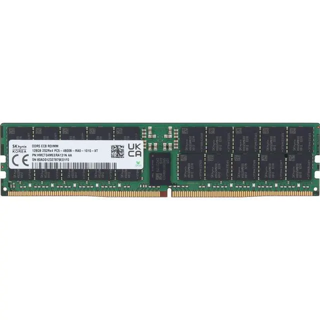 Alt view image 3 of 6 - HMCT04AEERA131N Hynix 128GB 4Rx4 DDR5 RDIMM- 4800MT/s