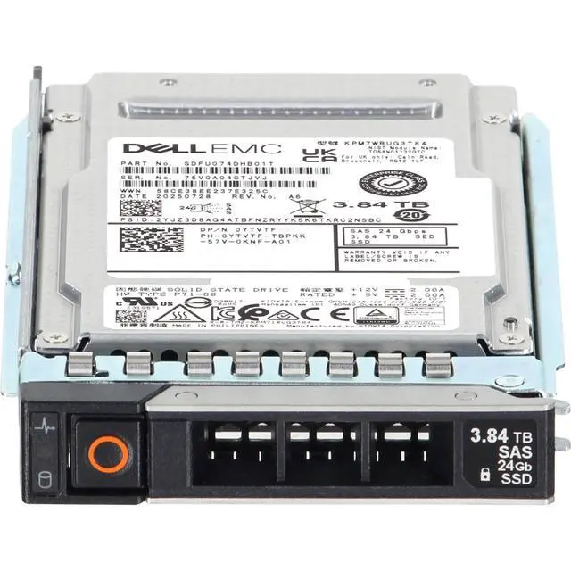 Alt view image 2 of 5 - (NOT FOR HOME PC!) YTVTF-CDN Dell 3.84TB 24Gbps SAS RI TLC SED FIPS 2.5 SSD KPM7WRUG3T84