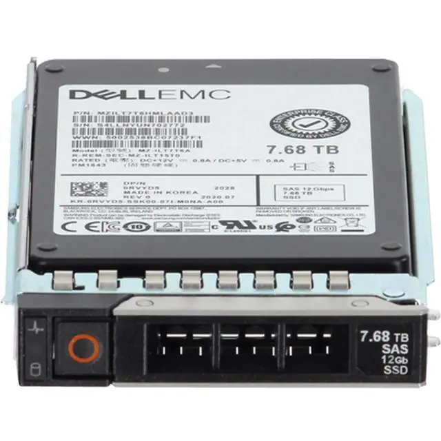 Alt view image 2 of 5 - (NOT FOR HOME PC!) RVYD5-CP1 Dell 7.68TB 12Gbps SAS RI TLC 2.5 SSD PM1643 CPO