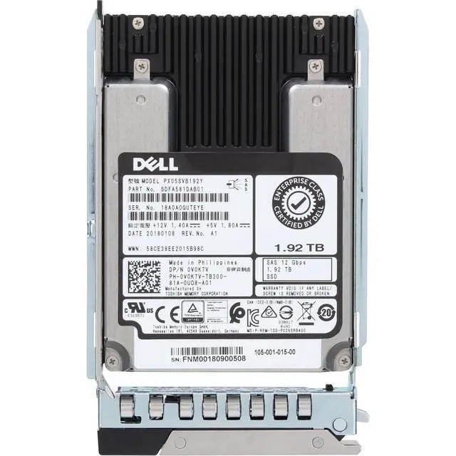 Alt view image 5 of 5 - (NOT FOR HOME PC!) V0K7V Dell 1.92TB 12Gbps SAS MU MLC 2.5 SSD PX05SVB192Y CPO -R