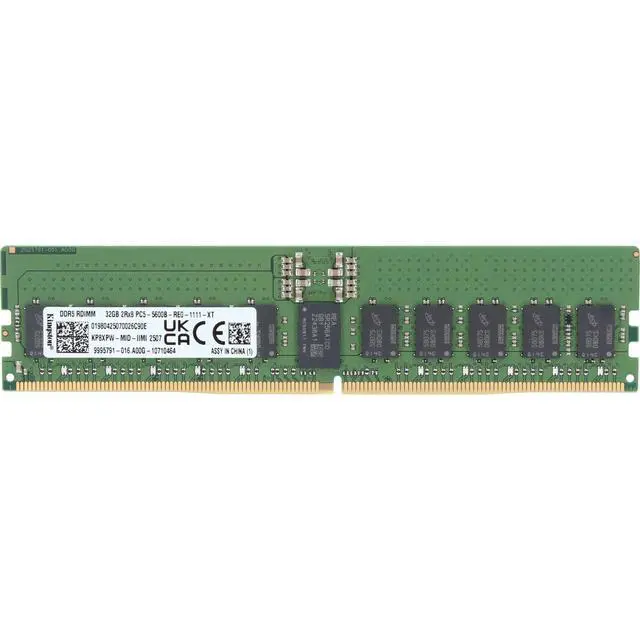 Alt view image 3 of 3 - KP8XPW-MID-IIMI 2507 Kingston 32GB 2Rx8 DDR5 RDIMM- 5600MT/s