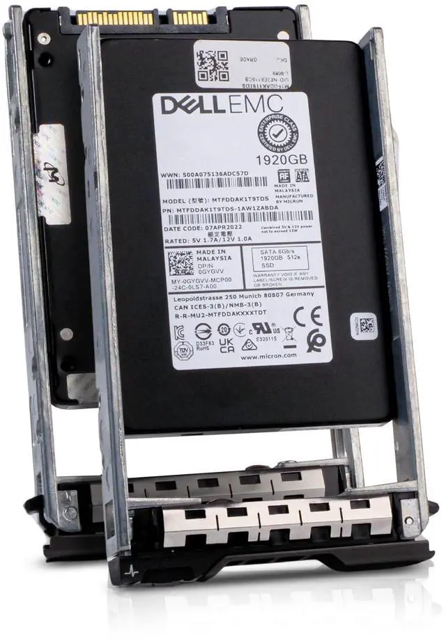 Main image of Dell 1.92TB SATA 6Gb/s 3D TLC 512e 1.5 DWPD 2.5" Enterprise SSD 0GYGVV G13