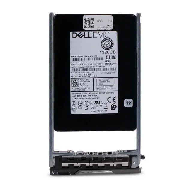 Alt view image 2 of 7 - Dell 1.92TB SATA 6Gb/s 3D TLC 512e 1.5 DWPD 2.5" Enterprise SSD 0GYGVV G13