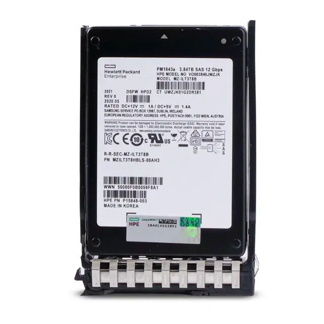Alt view image 3 of 7 - (NOT FOR HOME PC!) HP Generation 11 3.84TB VO003840JWZJK P15848-003 SAS 12Gb/s 3D TLC 2.5" SSD