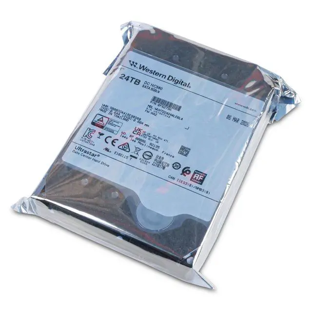 Alt view image 5 of 6 - WD DC HC580 24TB WUH722424ALE6L4 0F62796 7.2K RPM SATA 6Gb/s 512e 3.5" HDD